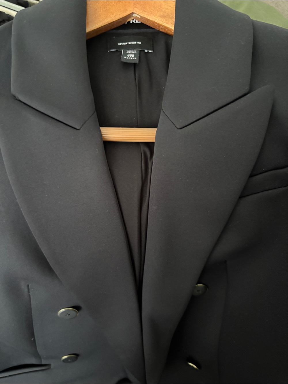 Express satin Black Double-Breasted Blazer